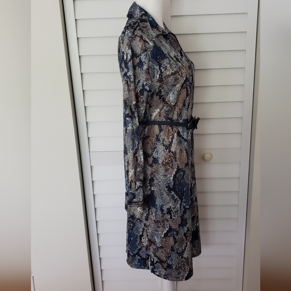Undbranded Women's Blue Snakeskin Print  Shirt Dress Size S - Picture 3 of 16